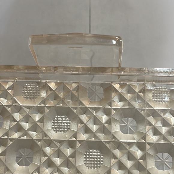 TORTOISE LUCITE TOP Brown Box Purse‎ - Picture 7 of 8
